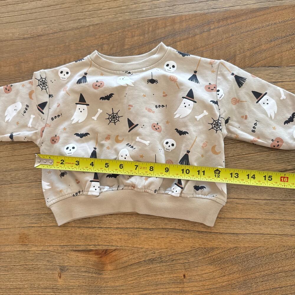 Quincy Mae Relaxed Fleece Sweatshirt Halloween - Size 6-12m - Picture 6 of 7